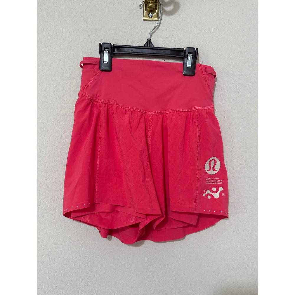 Lululemon‎ Road to Trail Shorts Size 2 Lip Gloss Pink Nulux High Rise 4" Running